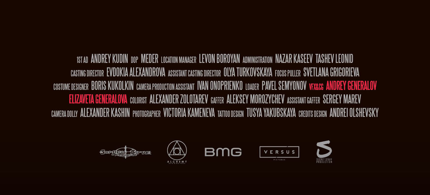 Credits from Elasticity music video